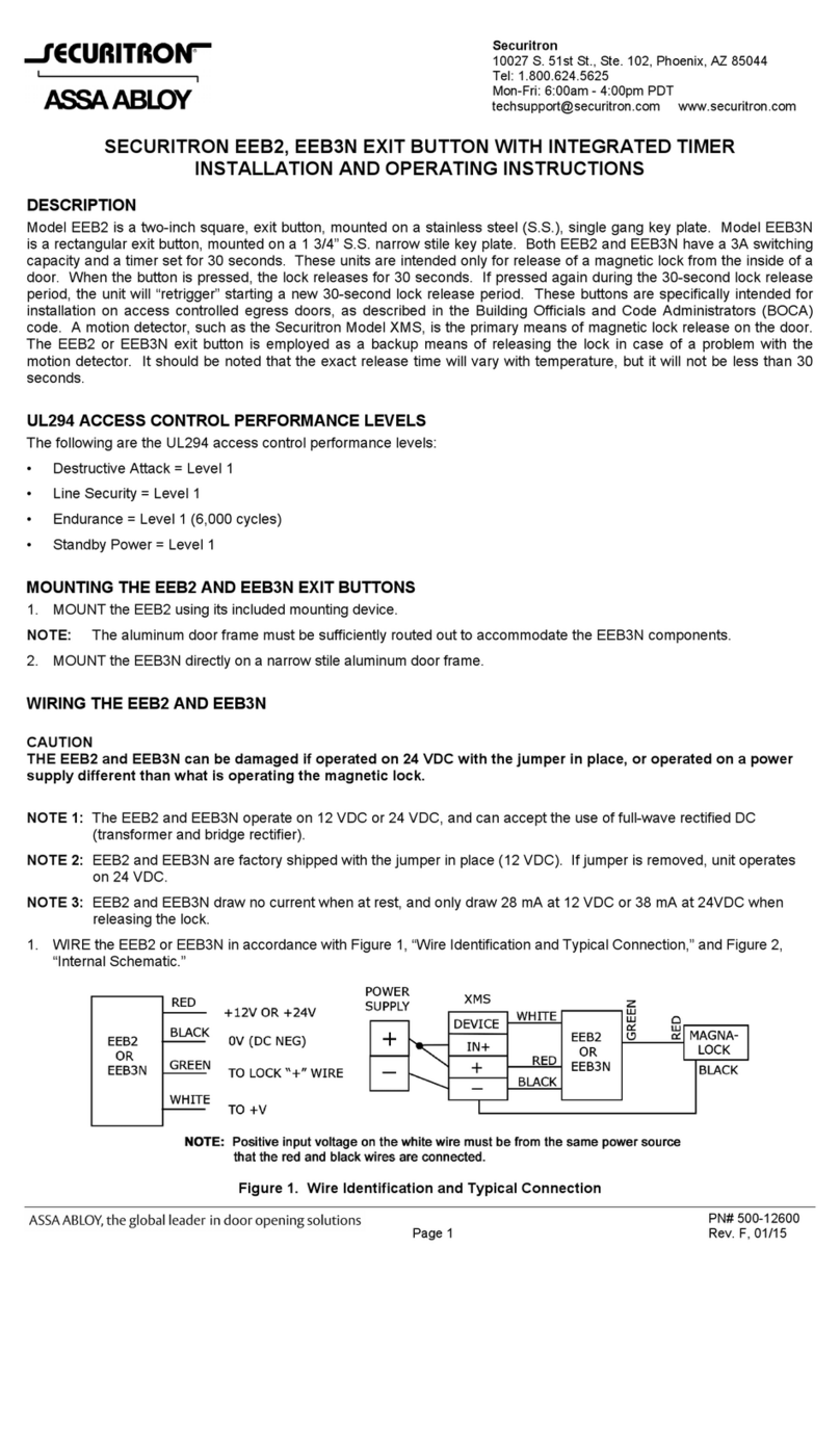 Assa Abloy Securitron EEB3N User manual