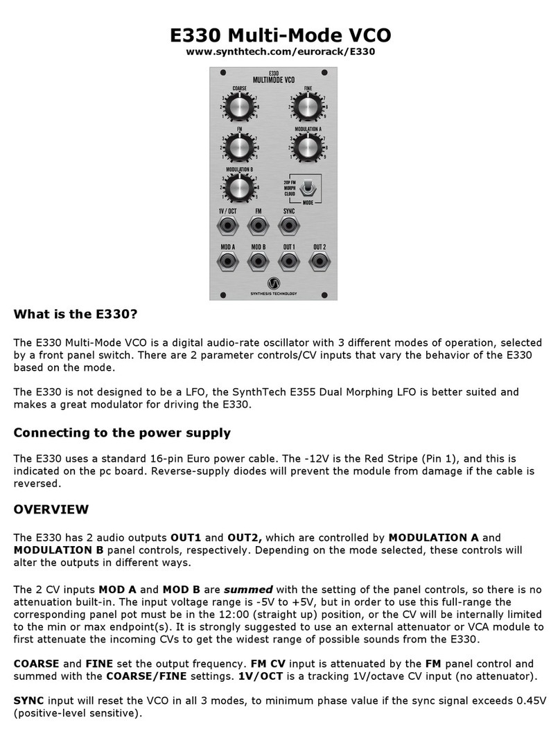 Synthesis Technology E330 Multi-Mode VCO User manual