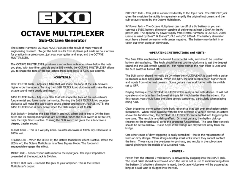 Electro-Harmonix Octave Multiplexer manual