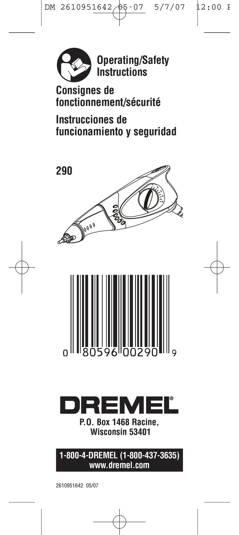 Dremel 290 Operating/safety instructions