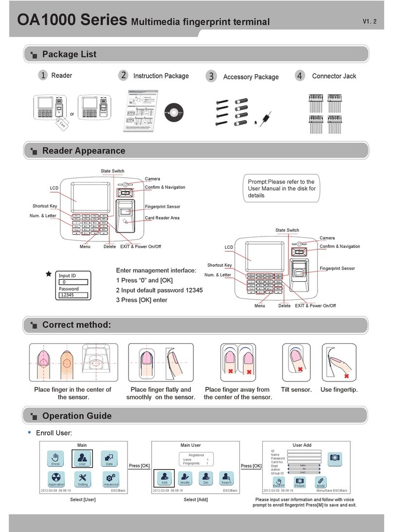 Anviz OA1000 Series manual