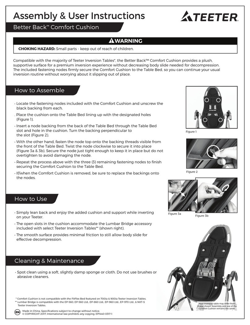 Teeter Better Back Comfort Cushion Assembly & user instructions Teeter Better Back Comfort Cushion Assembly & user instructions