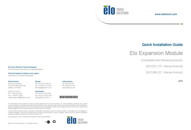 Elo Touch Solutions E021201 User manual