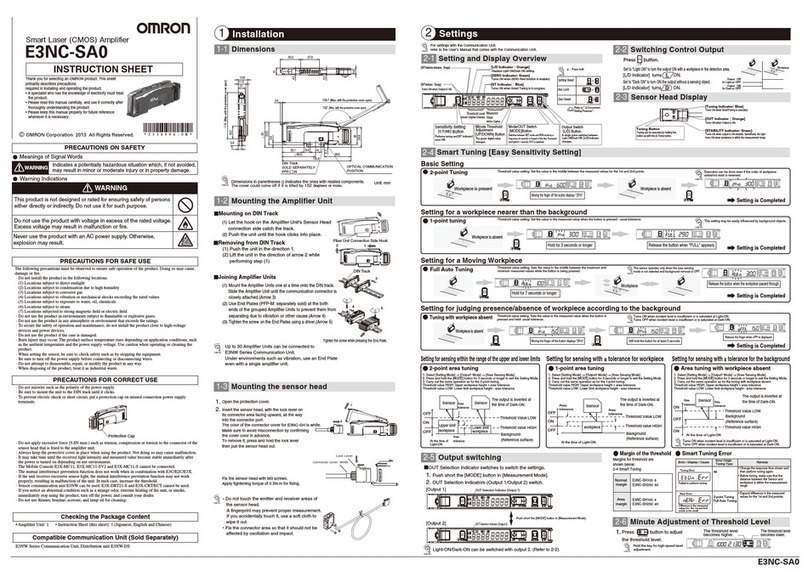 Omron E3NC-SA0 instruction sheet