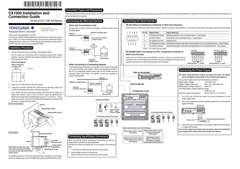 YOKOGAWA CX1000 Installation and connection guide