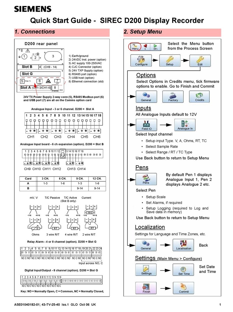Siemens SIREC D200 quick start guide