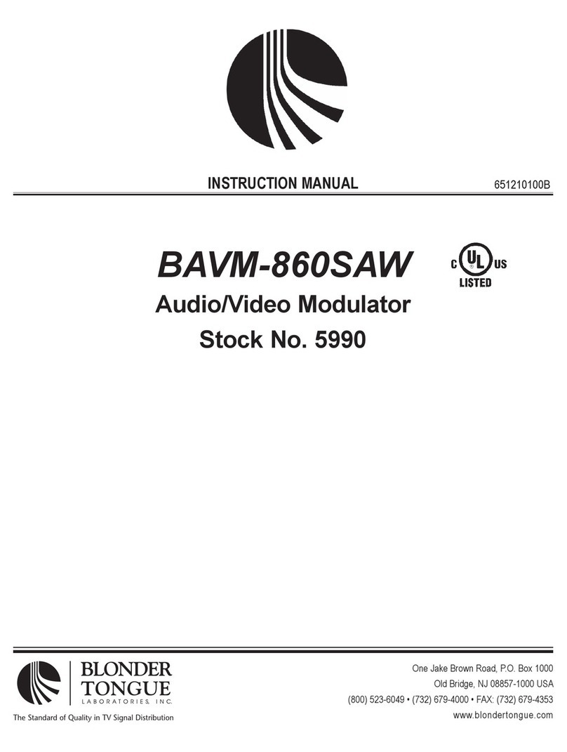 Blonder tongue BAVM-860SAW instruction manual