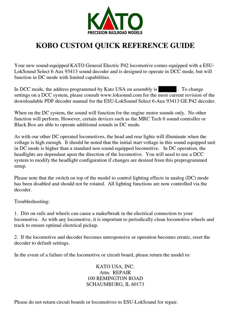 Kato GE P42 Genesis Quick reference guide