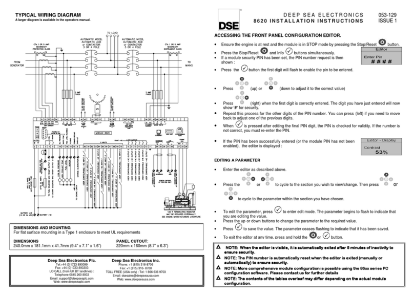 Deep Sea Electronics Plc 8620 Setup guide