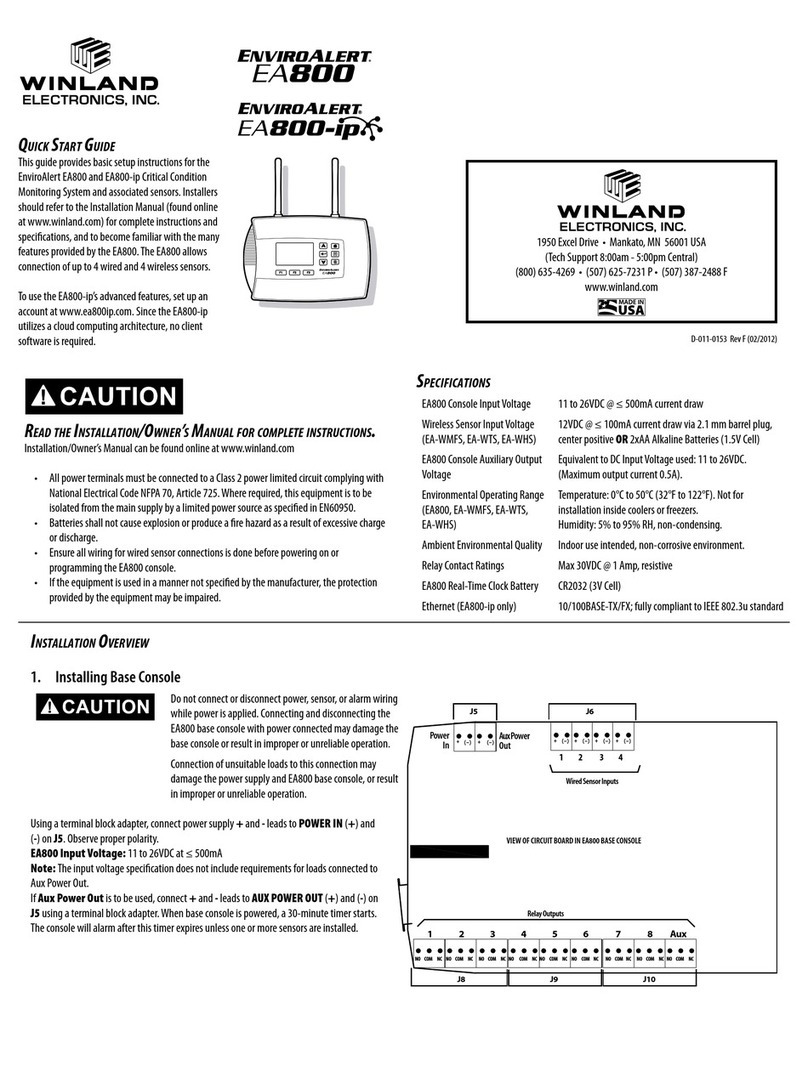 Winland EnviroAlert EA800-ip quick start guide