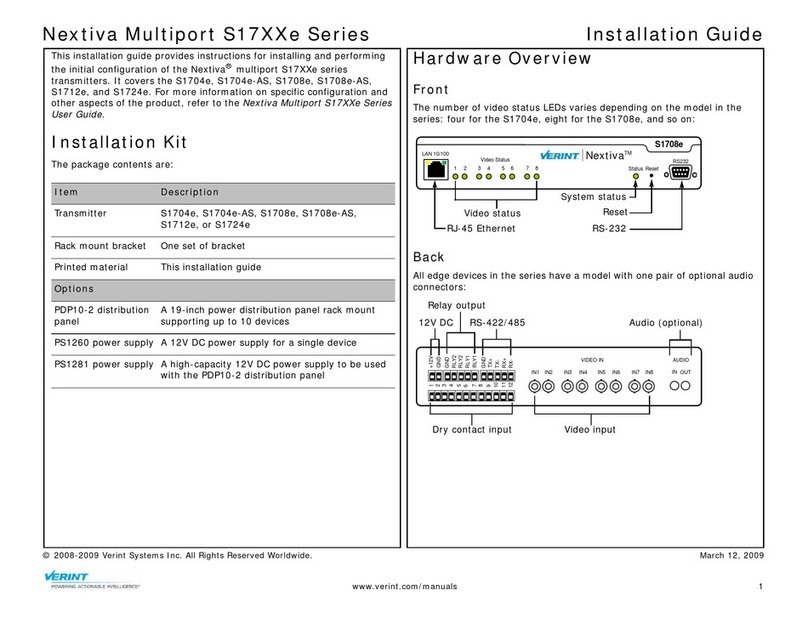 Verint S1704e installation guide