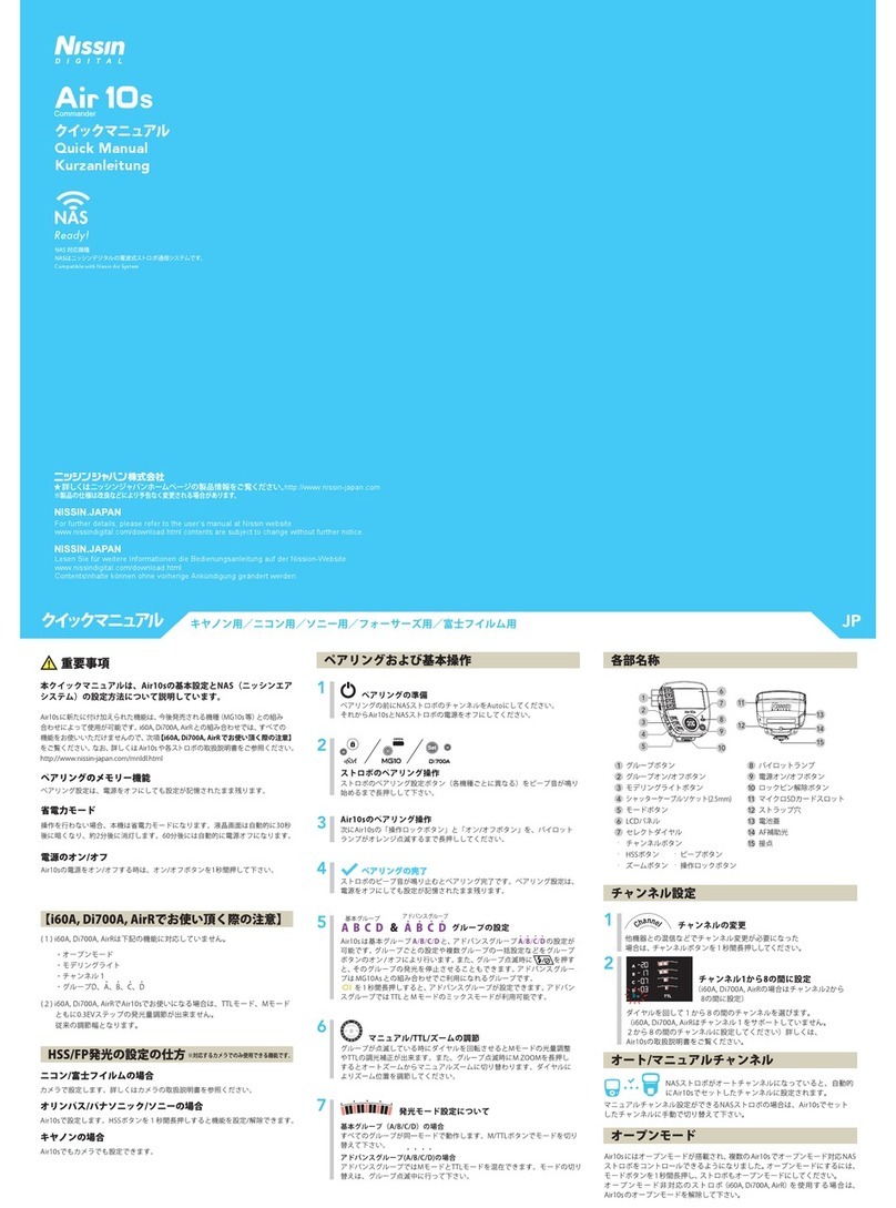 Nissin AIR 10S COMMANDER Quick manual