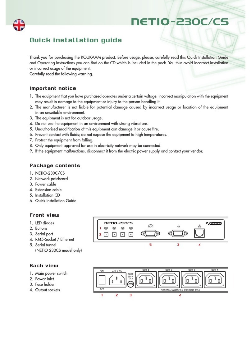 Koukaam NETIO-230C Quick installation guide
