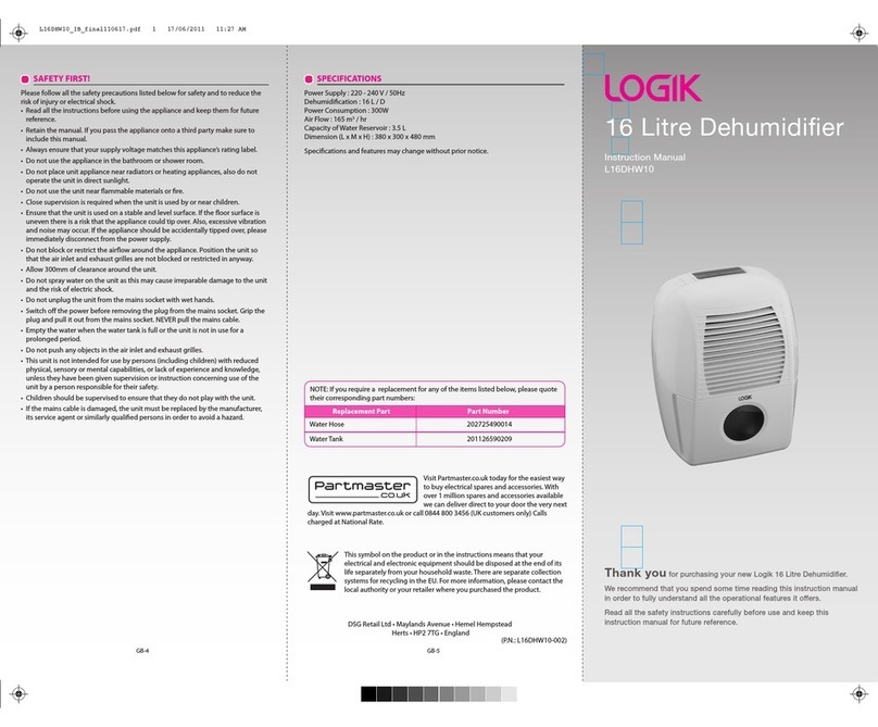Logik L16DHW10 instruction manual