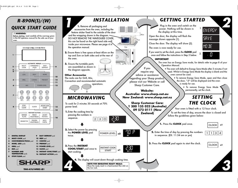 Sharp Carousel R-890N User manual