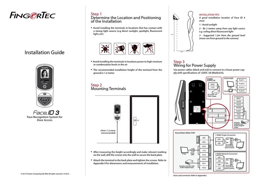 FingerTec FaceID 3 installation guide