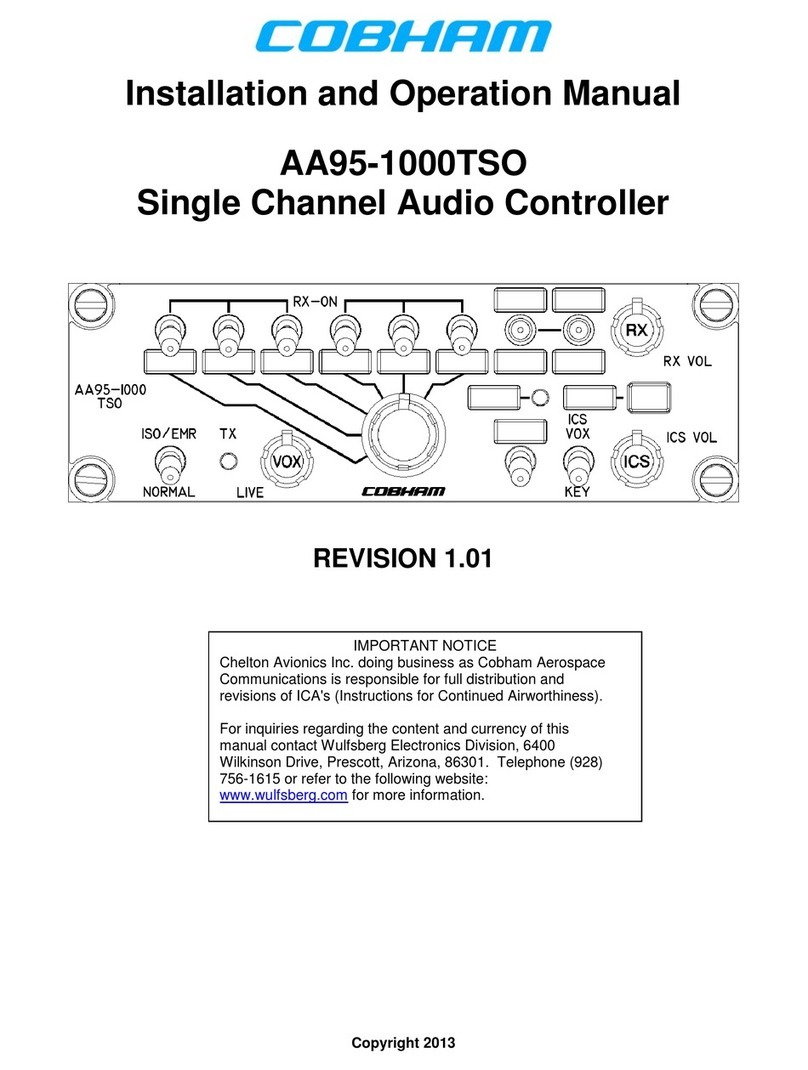 COBHAM AA95-1000TSO Installation and operation manual