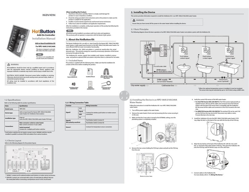Navien HotButton NPE-ODC User manual
