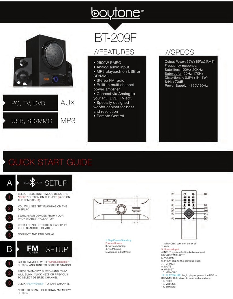 boytone BT-209F quick start guide