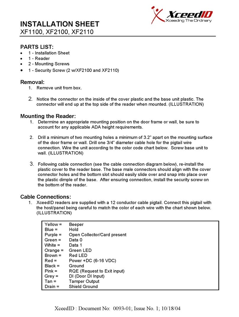 Xceed ID XF1100 Installation sheet