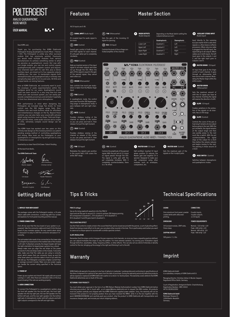 Koma Elektronik POLTERGEIST User manual
