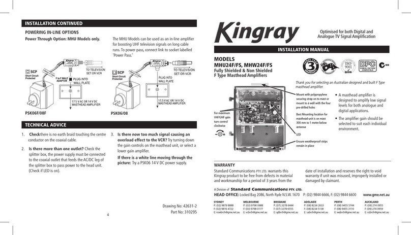 Kingray MHU24F/FS installation manual