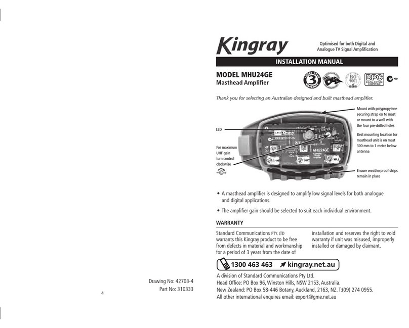 Kingray MHU24GE installation manual