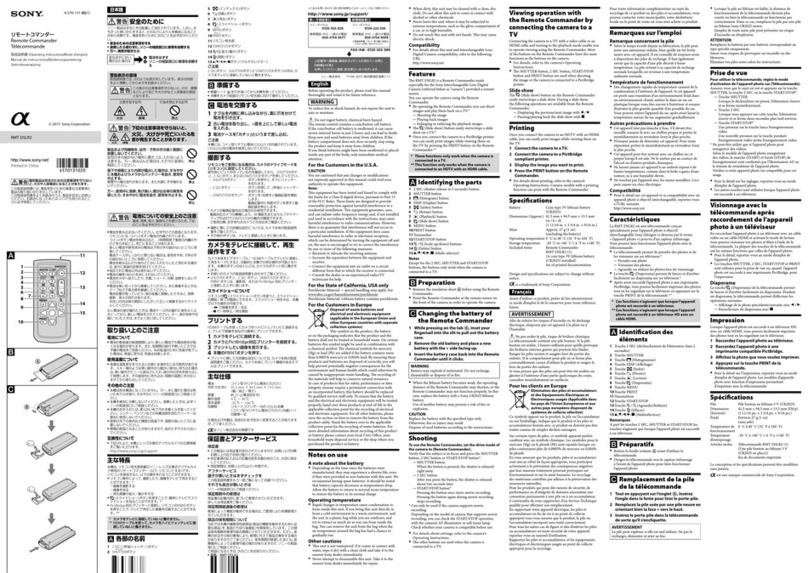 Sony RMT-DSLR2 User manual
