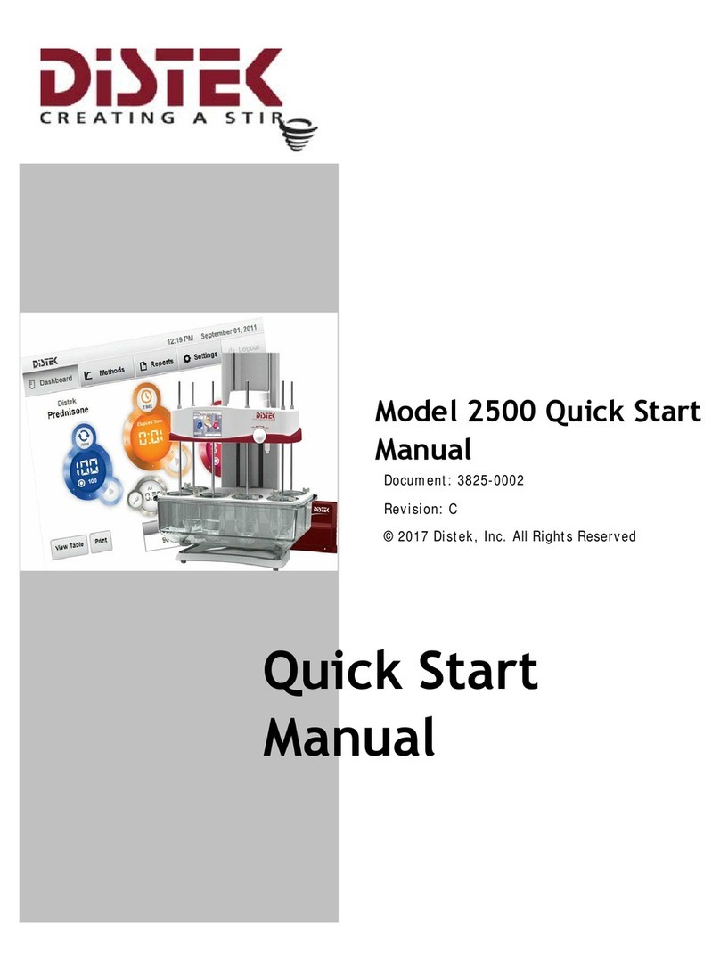Distek 2500 Select Quick start manual