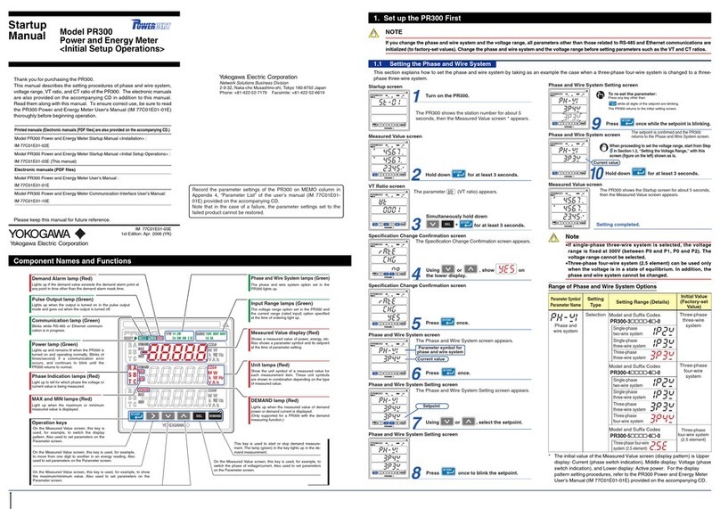 YOKOGAWA PR300 Installation and operation manual