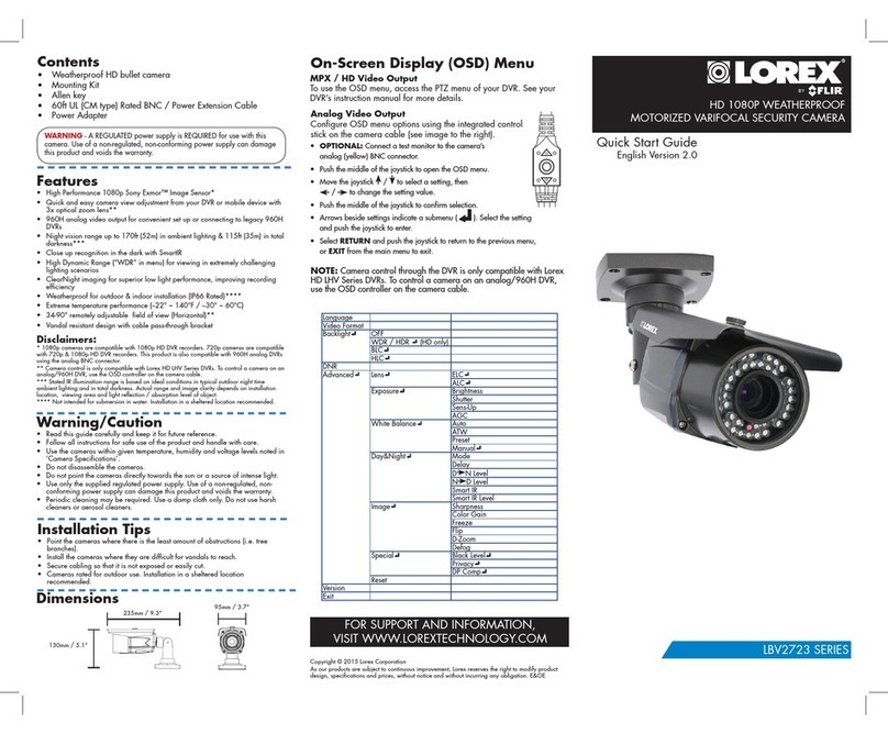 Lorex LBV2723 SERIES User manual