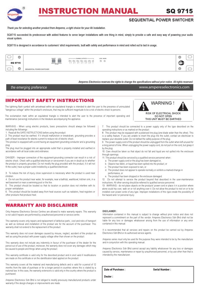 Amperes SQ 9715 instruction manual Amperes SQ 9715 instruction manual