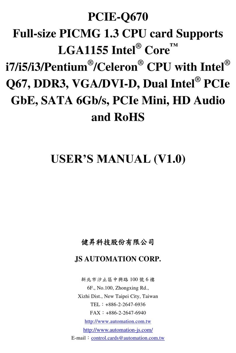 JS Automation PCIE-Q670 user manual