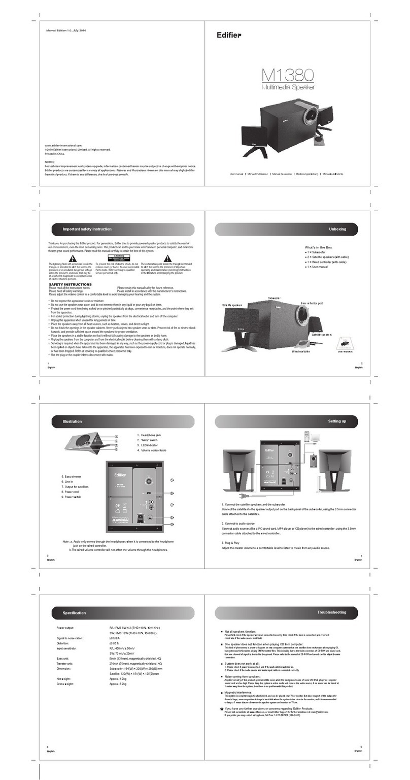 EDIFIER M1380 User manual