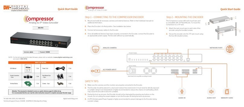 Digital Watchdog Compressor DW-CP16 User manual