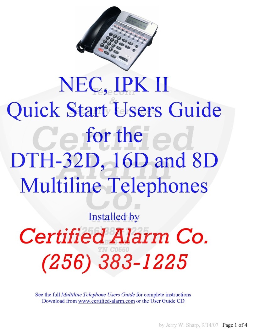 NEC DHT-32D Quick start user guide