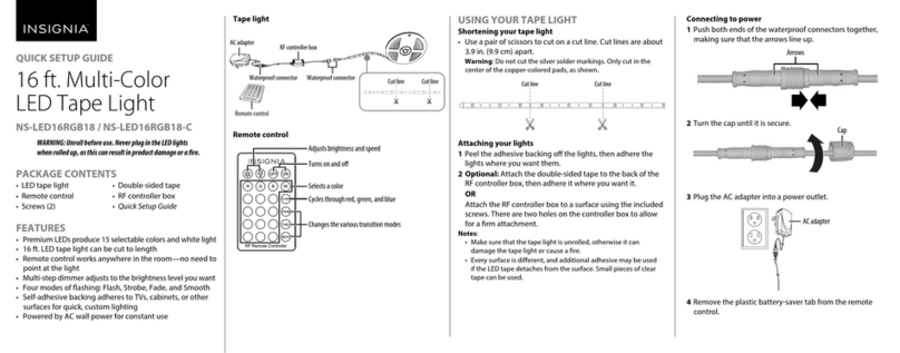 Insignia NS-LED16RGB18 Quick setup guide