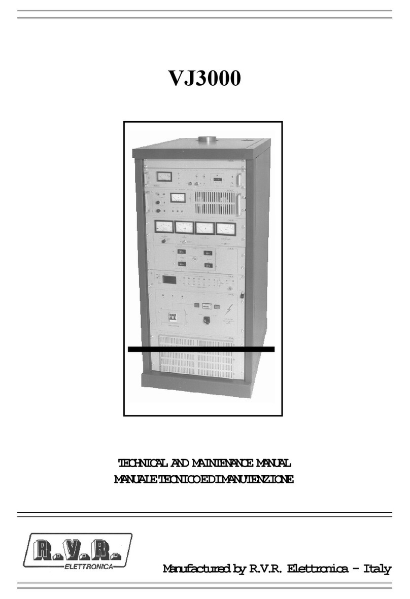 R.V.R. Electronica VJ3000 Maintenance manual