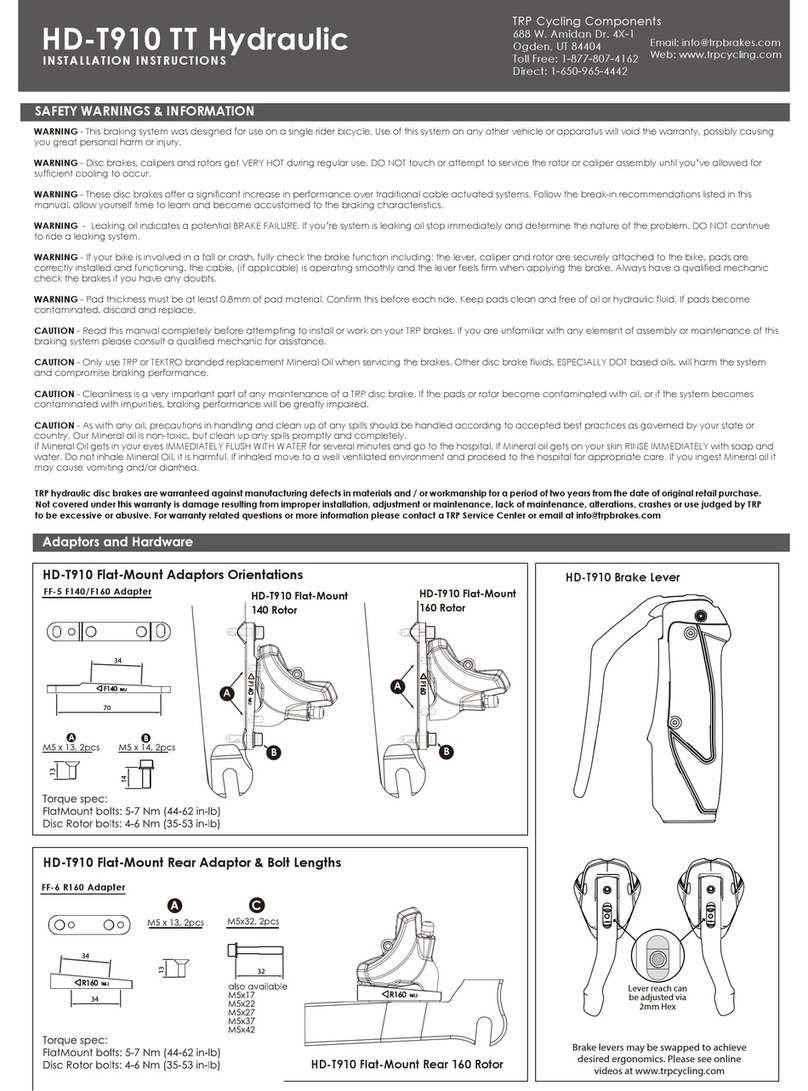 TRP Cycling HD-T910 TT installation instructions