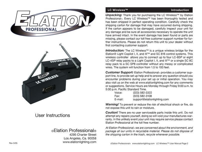 Elation LC Wireless User instructions