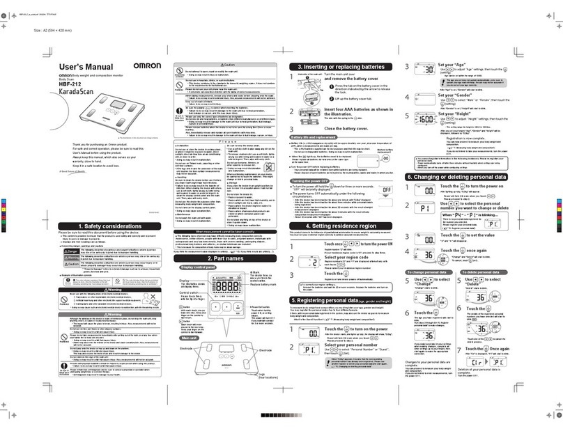 Omron HBF-212 User manual Omron HBF-212 User manual