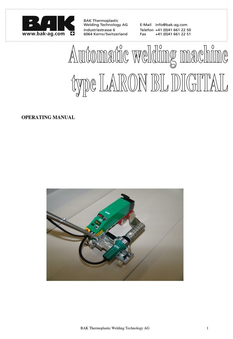 BAK Thermoplastic Welding Technology Laron BL digital User manual