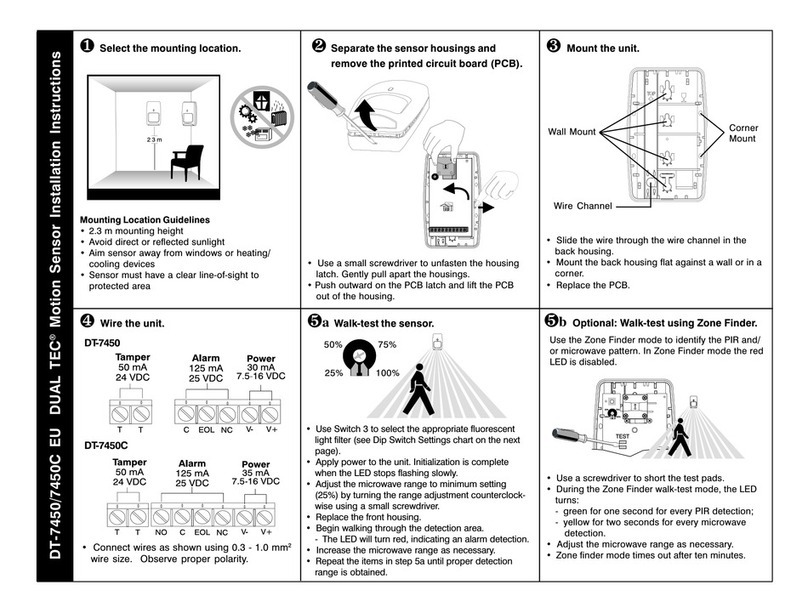 IntelliSense DT-7450 EU DUAL TEC Installation instructions and instructions for use