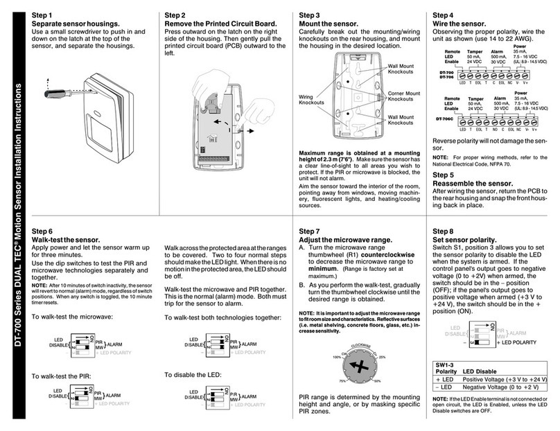 IntelliSense DT-700 DUAL TEC User manual