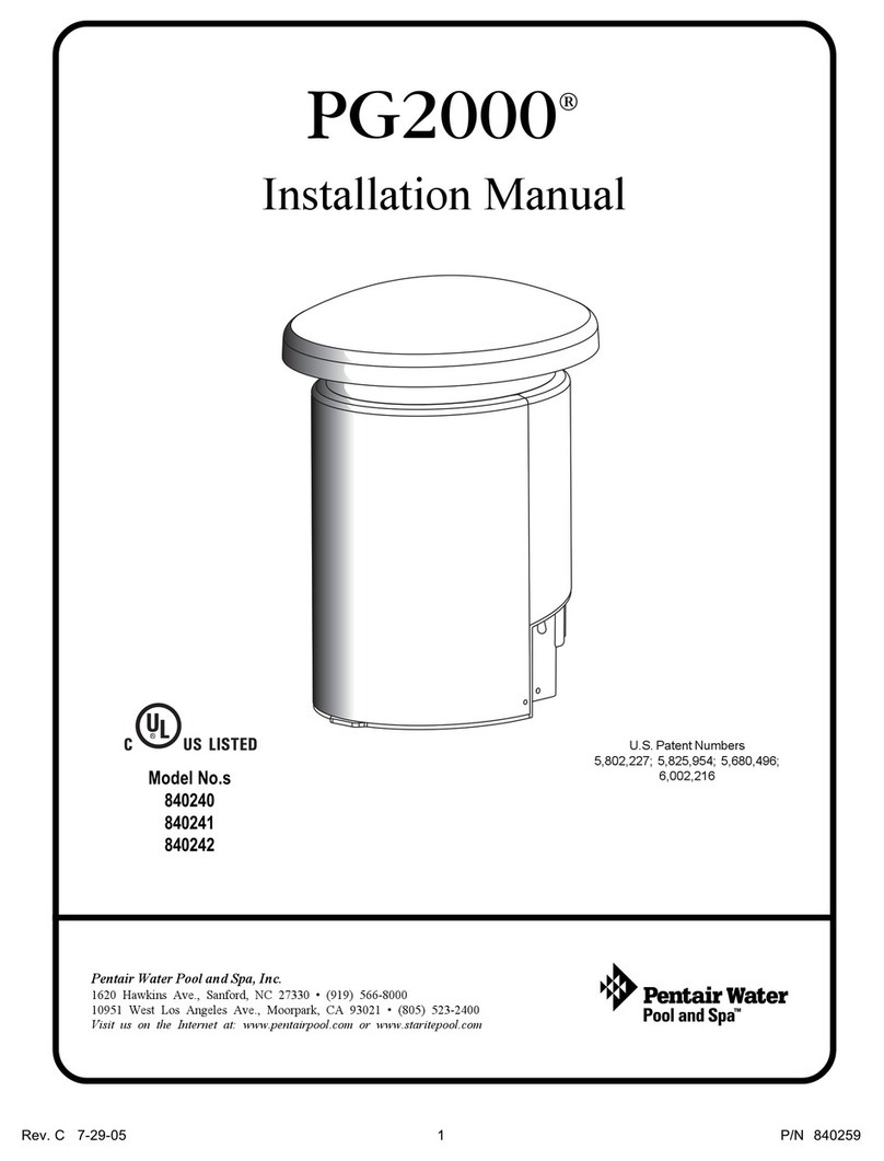 Pentair Pool Products PG2000 840240 installation manual
