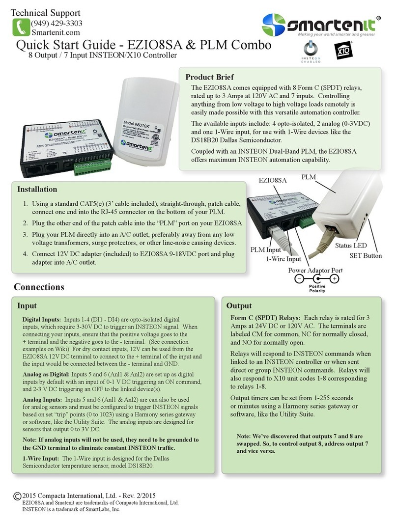 Smartenit EZIO8SA PLM Combo quick start guide Smartenit EZIO8SA PLM Combo quick start guide