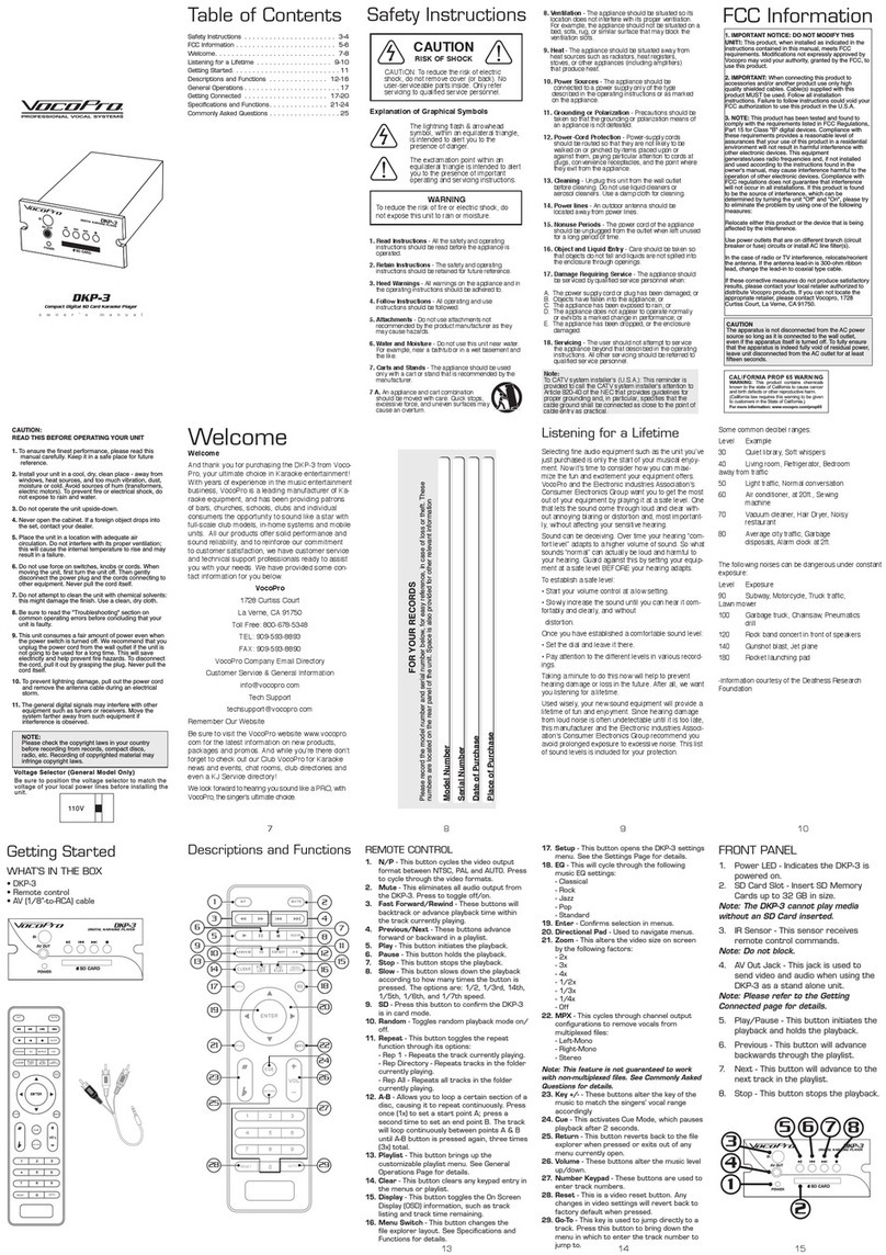 VocoPro DKP-3 User manual
