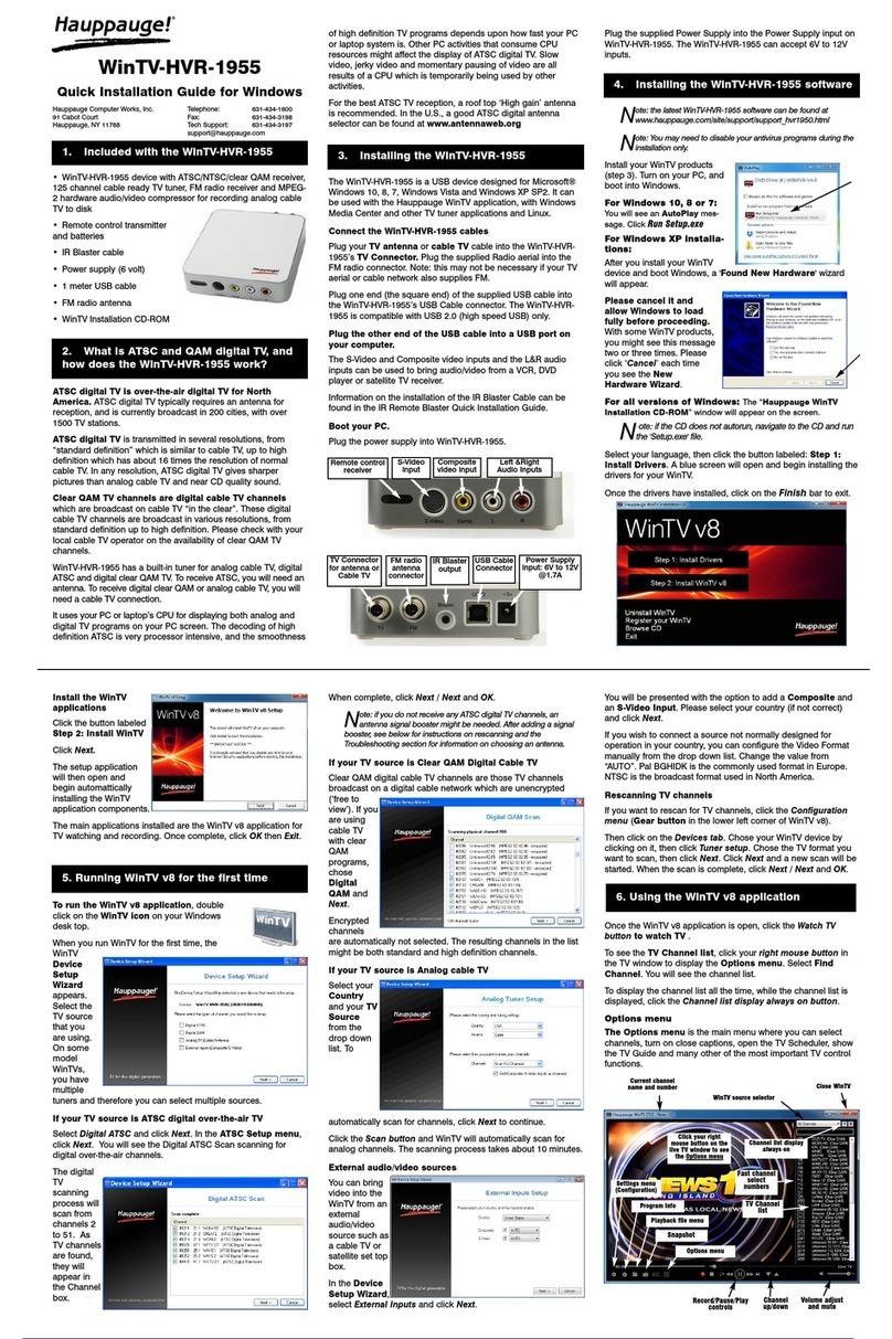 Hauppauge WinTV-HVR-1955 User manual