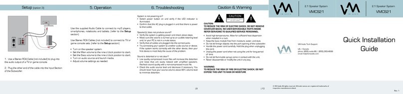 VM Audio VMCS21 Quick installation guide