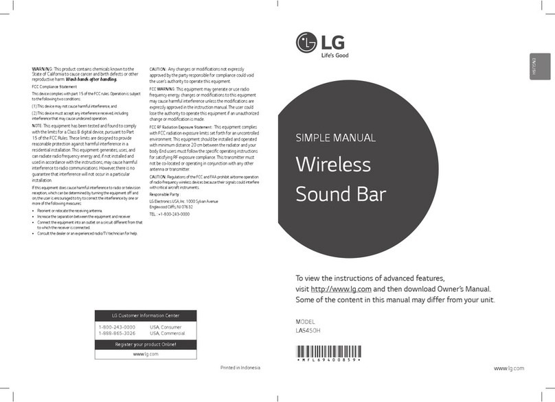 LG LAS450H Specification sheet